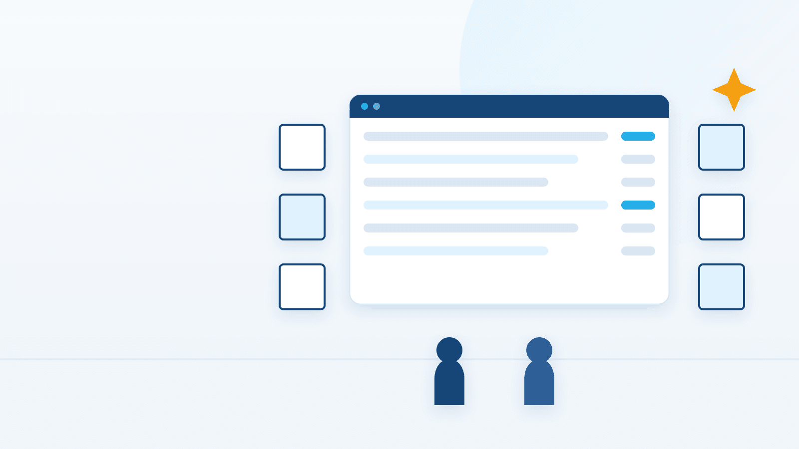 Online store on a laptop surrounded by delivery, payment, marketing, hosting and maintenance cost icons
